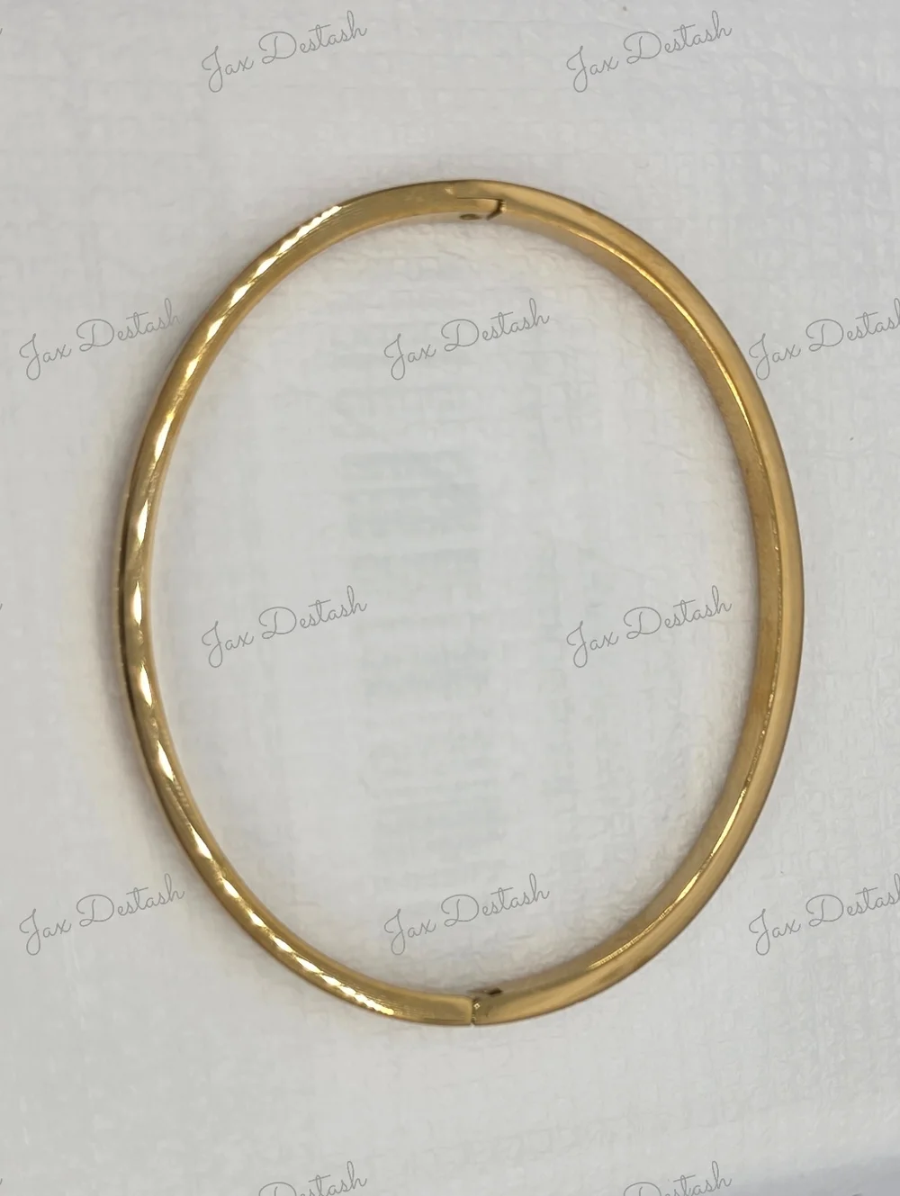 Stainless Steel Gold Tone Crystal-Accented Bangle Bracelet BR110